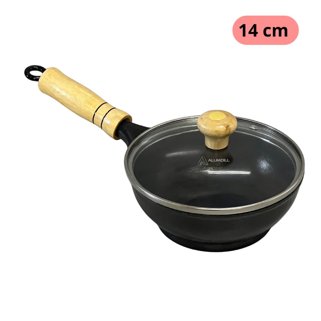 Frigideira Para 1 Ovo Frita Ovo Alumínio Fundido Antiaderente Teflon 14 Cm Funda Tigela