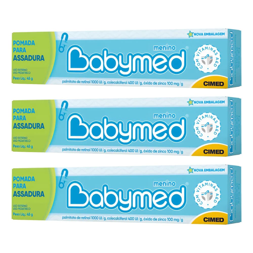 3un Pomada Babymed Azul Menino 45g - CIMED