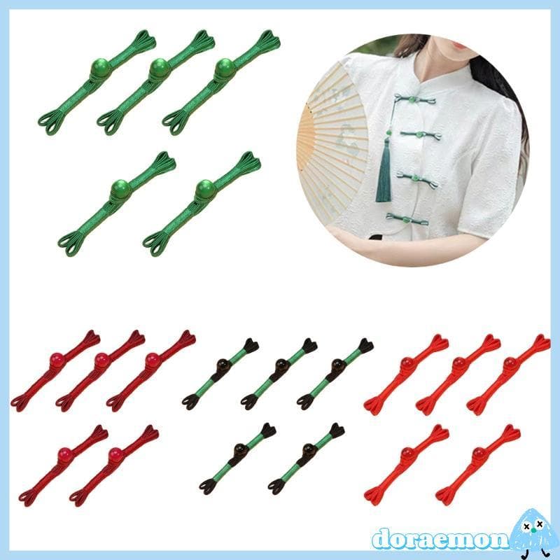 Chinês Cheongsam Botão Fechamento Contas Traje Tradicional Acessório Vestuário 5 Peças