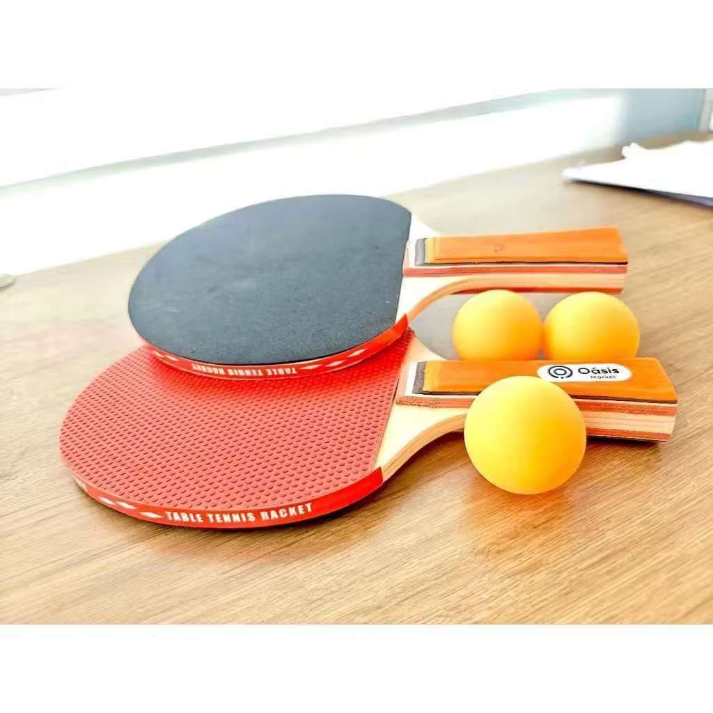 Kit 2 Raquetes Ping Pong Tênis De Mesa Profissional + 3 Bolas