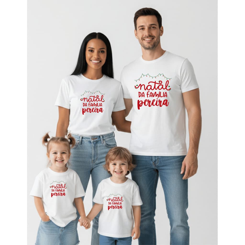 Natal Em Família Camisetas Adulto E Infantil Personalizada