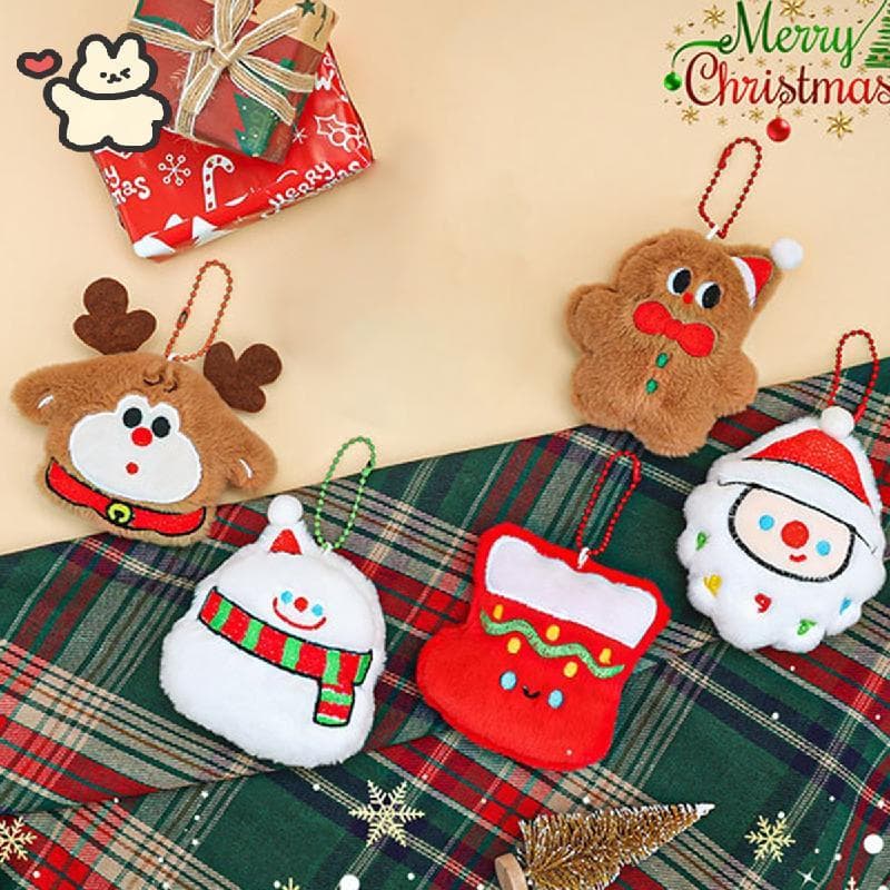 Chaveiro De Natal De Pelúcia Fofo , Pequeno Presente Elegante , Pingente De Mochila , Ornamento ,