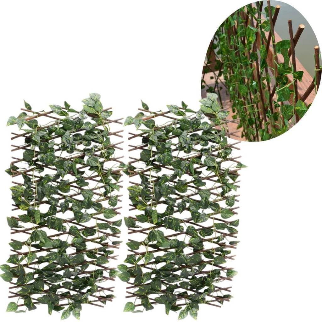 Kit 2 Treliça Gradil Hera Cerca Painel Madeira 2 mts x 30 cm