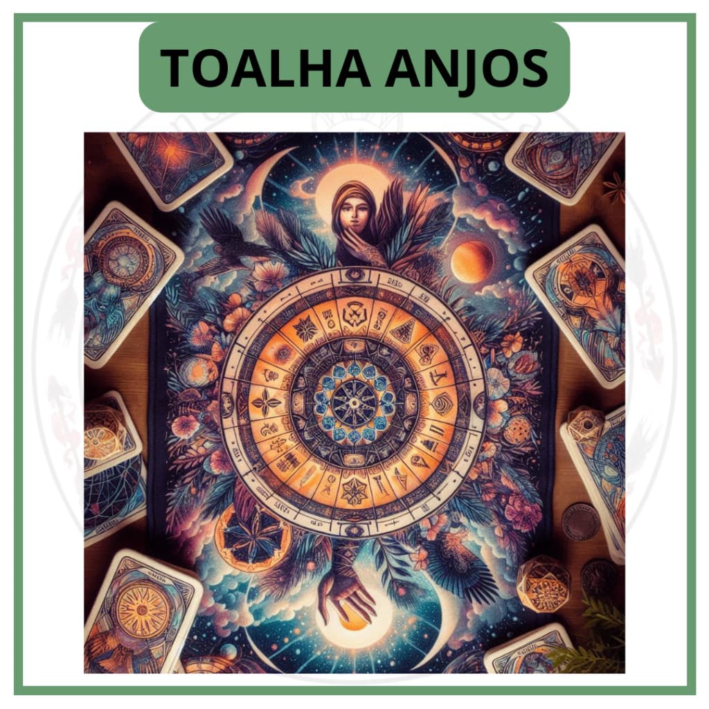 Toalha para Jogo de Tarot 0,70x0,70cm Anjos