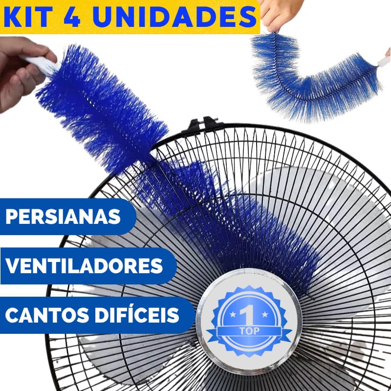 Kit 4 Escovas Flexíveis de Limpeza 360° Dobrável Multiuso Cantos Difíceis