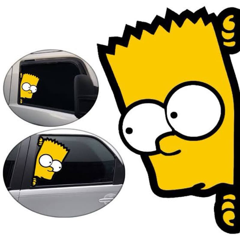 Adesivo Bart Simpsons janela carro caminhão vidro traseiro Pará-brisa canto porta