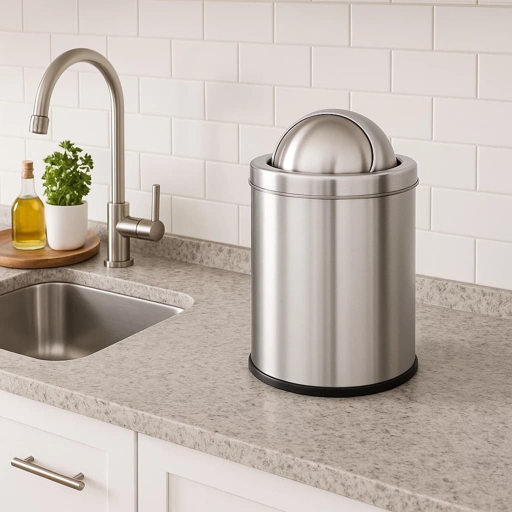 Lixeira Inox Papel Cesto Recipiente Bacia Pia Cozinha Sujeira Joga Balde Saco Organizador.
