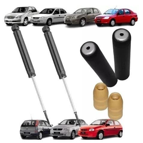 02 AMORTECEDORES TRASEIROS CORSA + KIT BATENTES