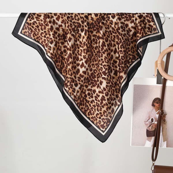 Moda all-match clássico leopardo impressão simulação lenço de seda rua all-match lenço lenço ** &- & * - * -- * &