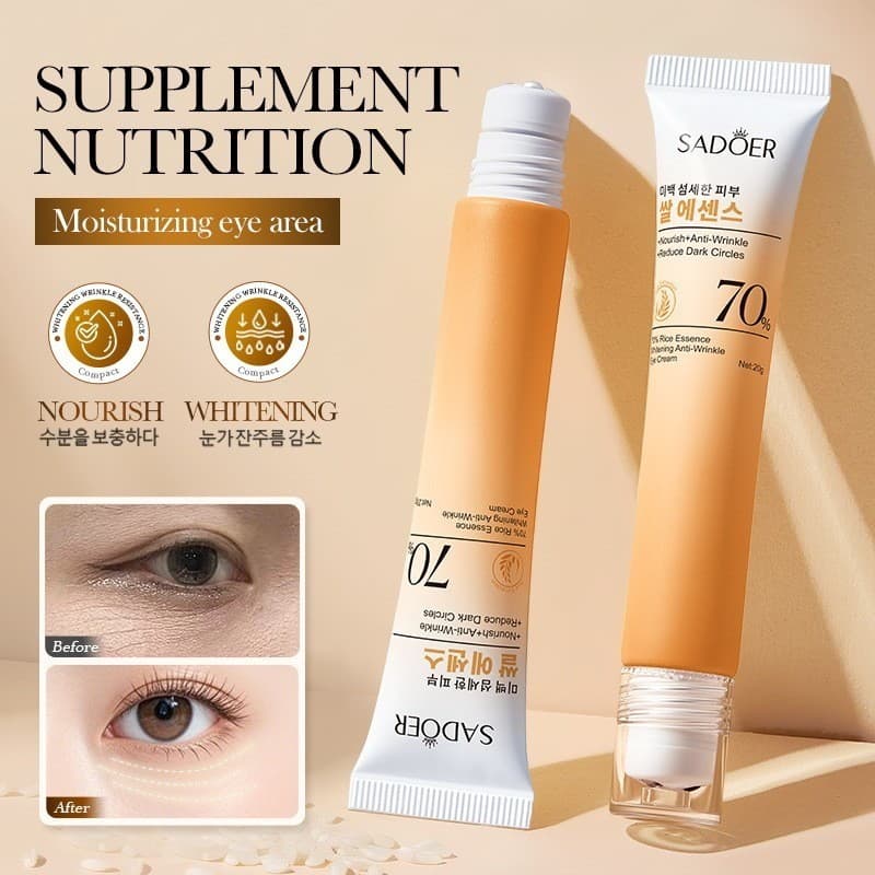 Creme de Olhos Korean Natural Essence contém colagénio roll-on, remoção de rugas, iluminação, olheiras e hidratação