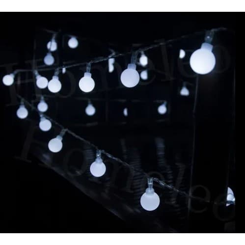 40 Bolinhas de Natal Branco Frio com 8 Funções 220V