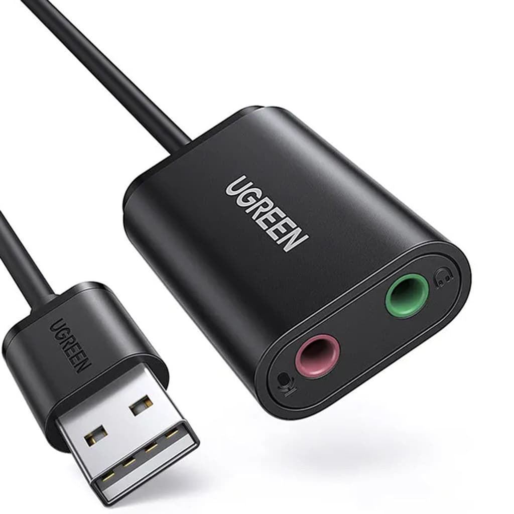 PLACA DE SOM USB UGREEN 15CM US205 PRETO - 30724