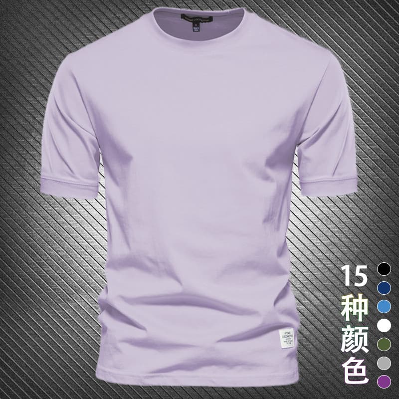 Camiseta de manga curta masculina verão camisa de fundo pesado 2025 novo estilo puro algodão nacional na moda meia manga