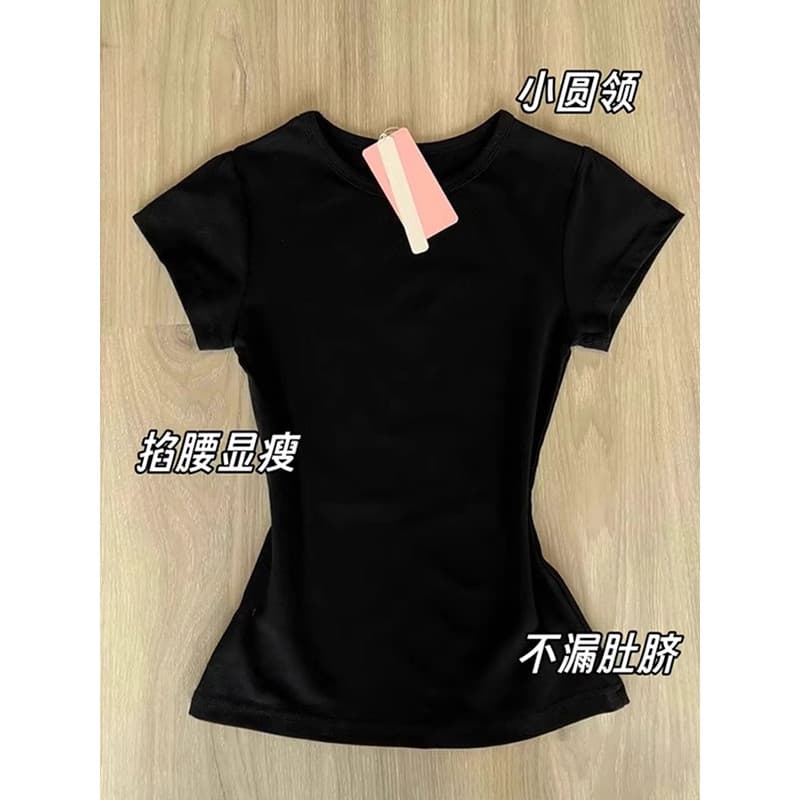 Preto fora do ombro de manga curta camiseta feminina verão magro-ajuste 2025 novo estilo estilo estilo americano t