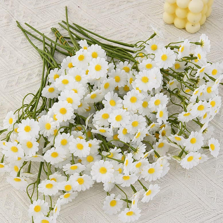 Buquê De Margaridas Artificiais , Camomila Falsa E Flores Silvestres Para Decoração De Casa , Peça Central De Mesa Estil