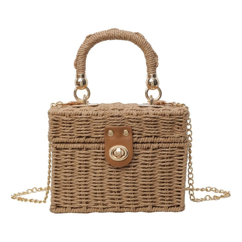 Bolsa Feminina Palha Boqueira Transversal Tiracolo De Mão