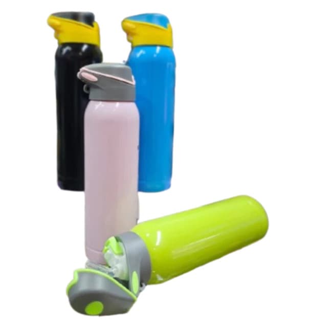 Garrafa Térmica Inox 470ml com Canudo de Silicone Tampa com Trava Ideal para Escola e Passeios