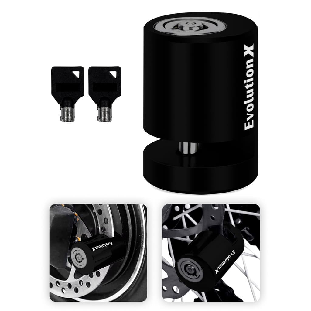 Trava Cadeado Freio de Disco para Moto Bike Antifurto Anti Roubo Bloqueio Universal Segurança Prata