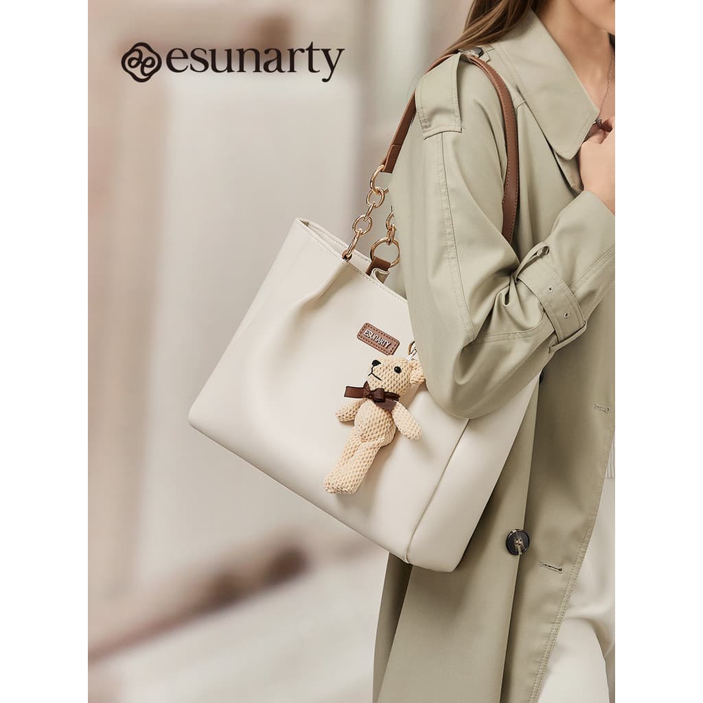 Bolsa Tote de couro genuíno feminino 2026 novo estilo grande capacidade Commuter bolsa High-End luz ombro axilas saco