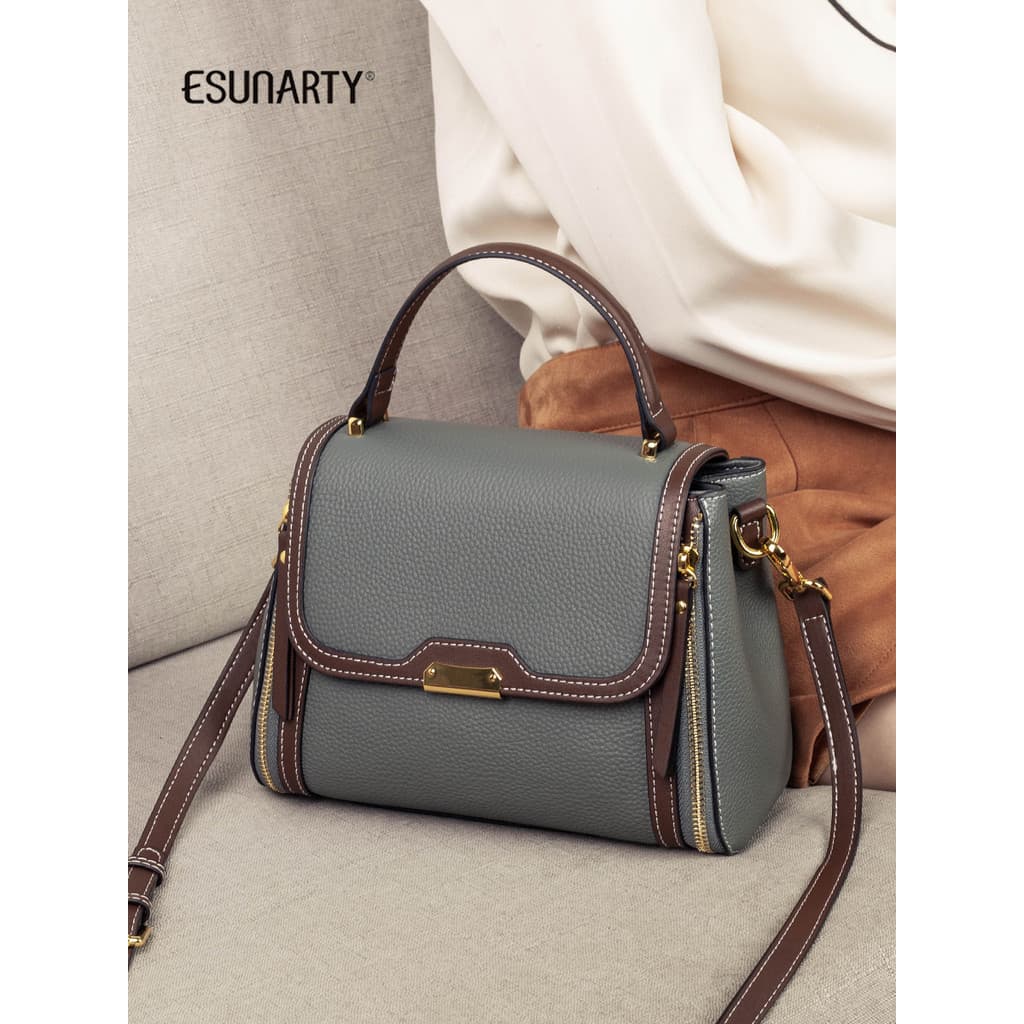 ESUNARTY Bolsa Feminina 2025 Novo Estilo Moda Alça de Ombro Larga Bolsa Mensageiro Feminina High-End Sense Ombro Pequena