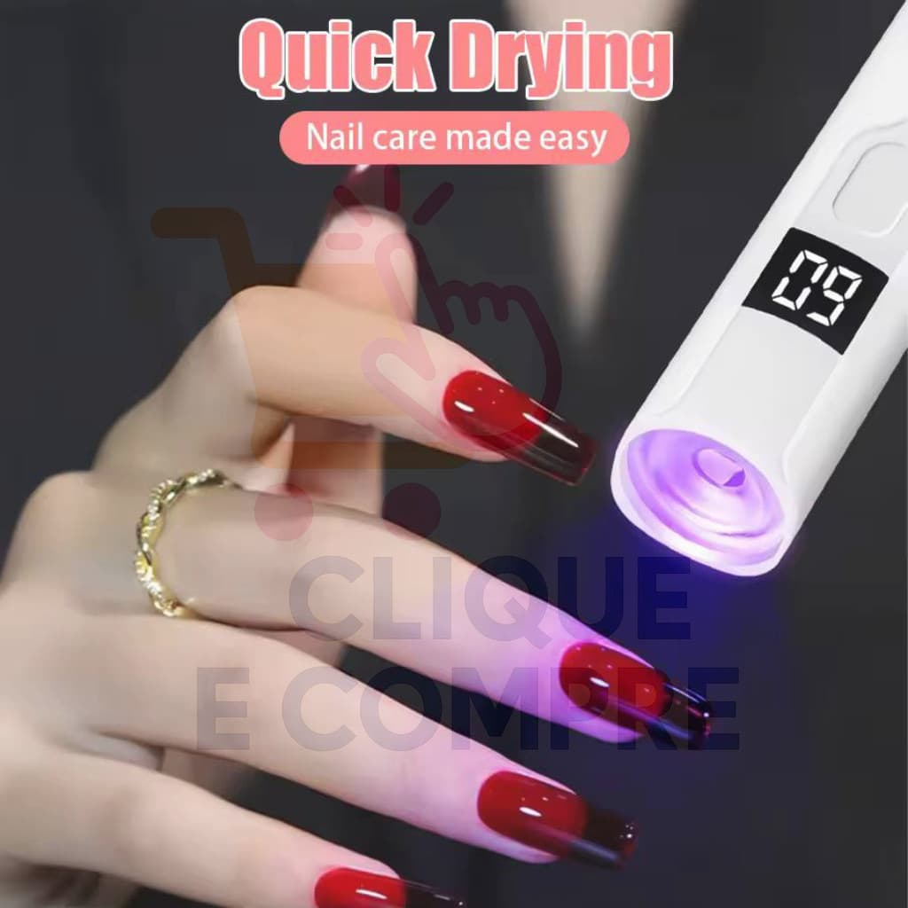 Lanterna Ultravioleta para Secagem de Unha Portátil Compacta Manicure Nails Ultraleve