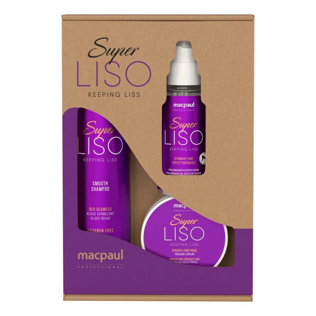 Kit Feminino Super Liso ( Shampoo, mascara e finalizador)