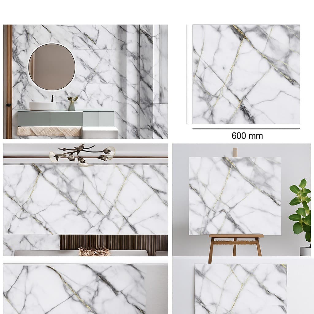 Placas Adesivas Autocolante Kit C/10 Para Parede imita Porcelanato Lavável 60x60CM P.QIU
