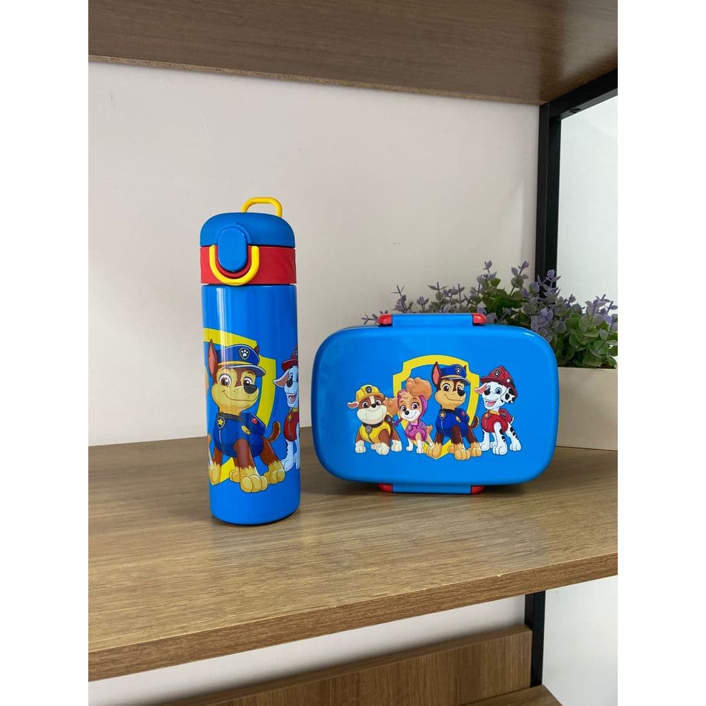 Kit Garrafa térmica+Bento Box Patrulha Canina Friends Azul