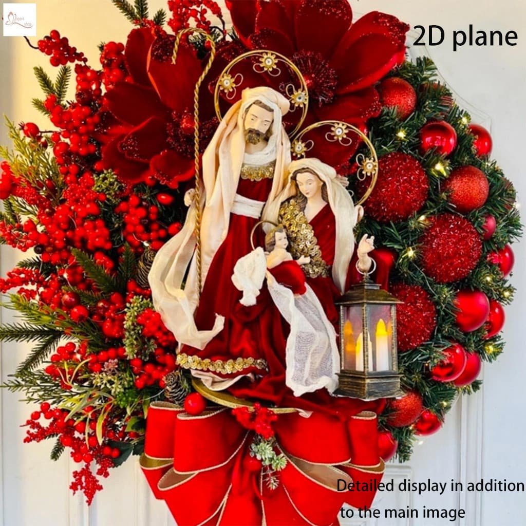 Guirlanda De Porta De Madeira De Natal Sinal De Suspensão Decoração De Sagrada