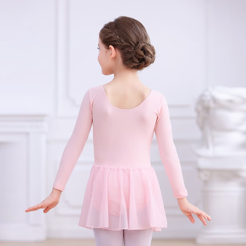 Roupas de dança infantil outono inverno roupas de prática de manga comprida meninas balé corpo prática arco aberto saia