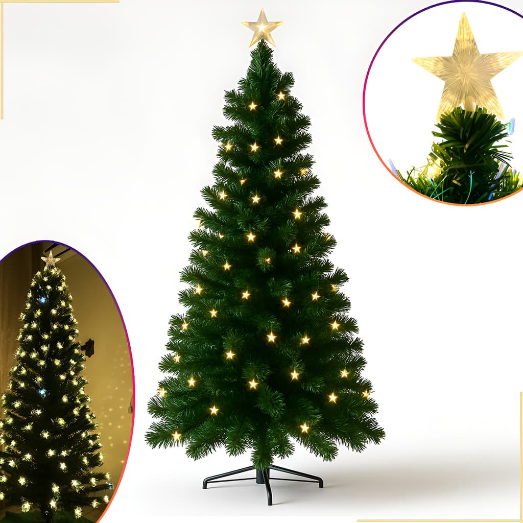 Arvore De Natal Pinheiro Led Fibra Ótica 1,80cm Luzes Bivolt