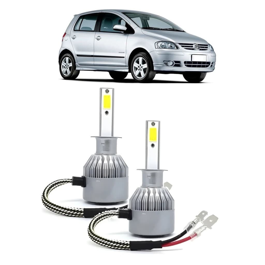 Par Lampada Super LED Farol de Milha Fox 2003 2004 2005 2006 2007 2008 2009 6000k H3