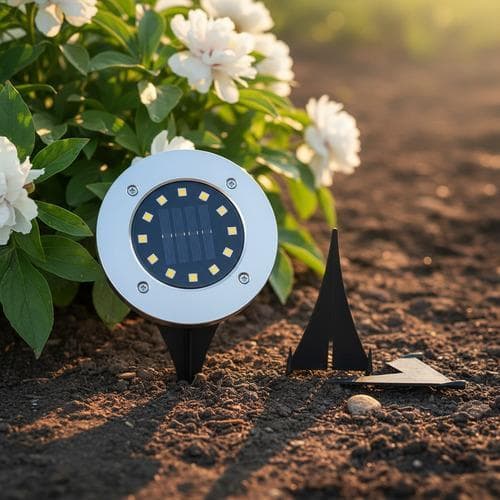 Espeto De Jardim Solar Chão Grama Luminária Solar 8 Lead Prateado