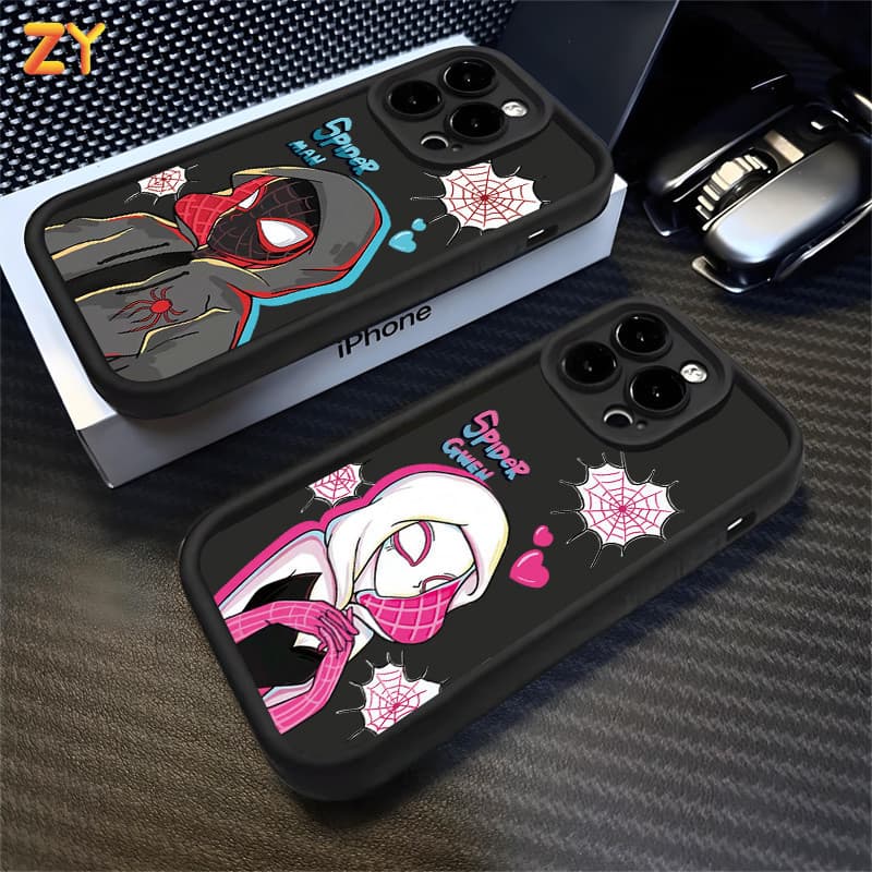 Capa Para iPhone 17 16 15 14 13 12 11 Pro Max Plus Air XR Anti Queda Silicone Homem Aranha Casal Softcase ZYCase