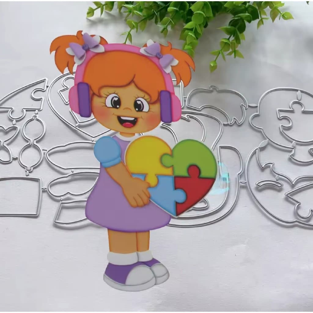 Faca De Corte E Relevo Scrapbook Menina Helen Grande 23 Cm