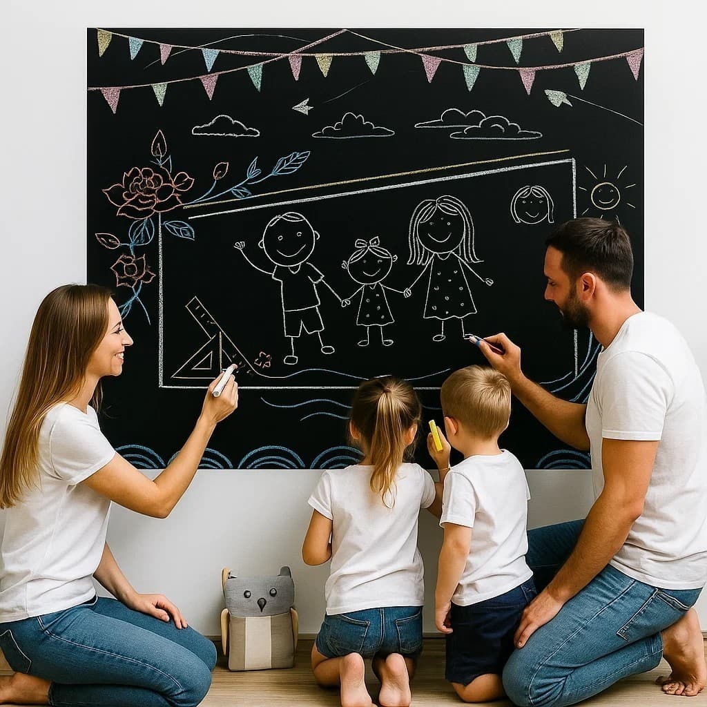 Adesivo Parede Quadro Branco ou Preto Marcador 2 metros Escritório Escolar Casa Criativa Giz Caneta