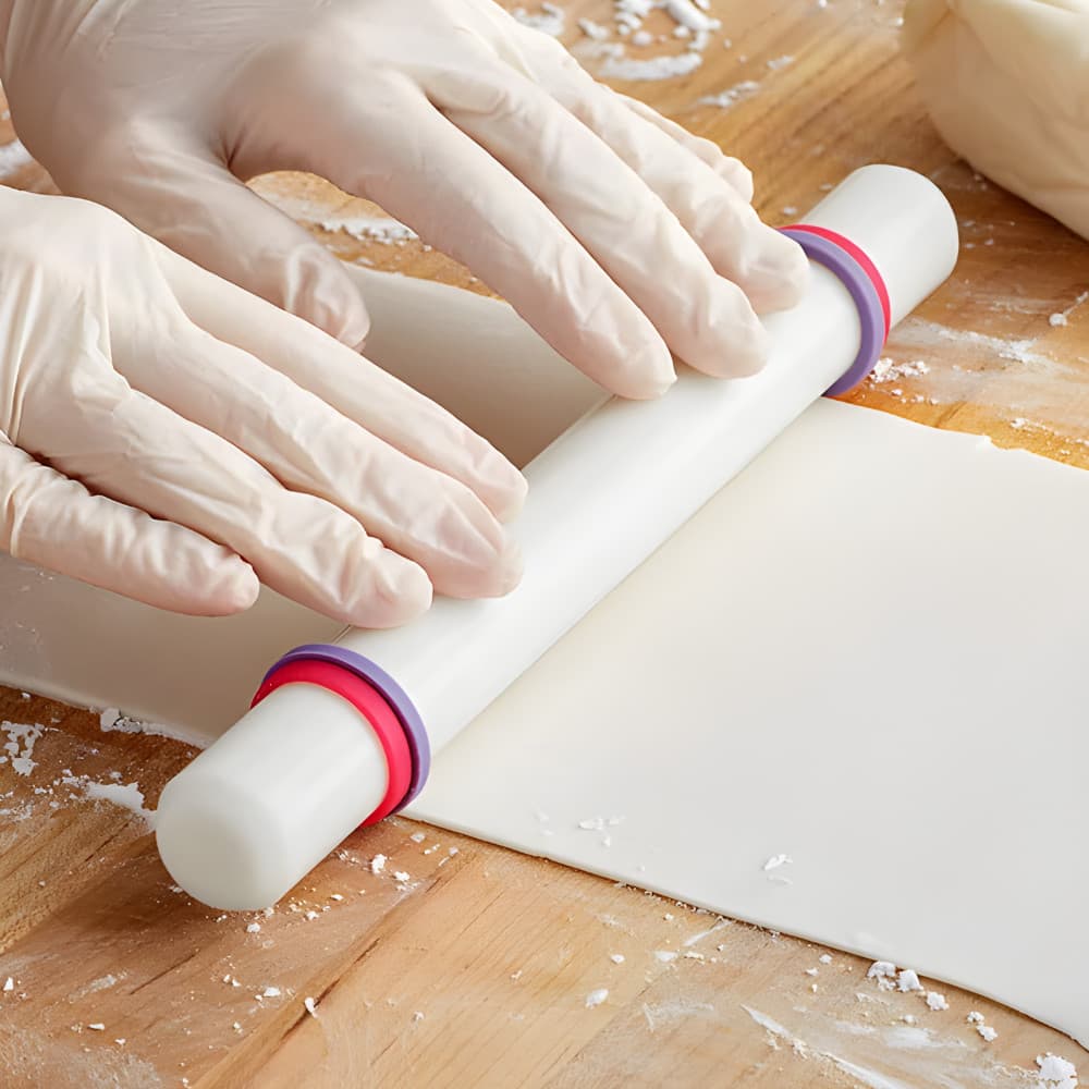 Rolo De Massa Com Nivelador Ajustável Régua Aço Inoxidável Cozinha Confeitaria Pizza Pão Macarrão