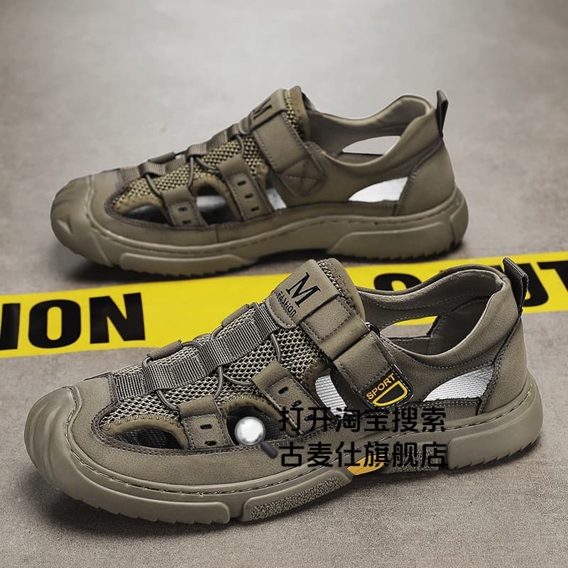 Sandálias masculinas verão antiderrapante exterior Wear oco Wading rio-tracing sapatos homens esportes ao ar livre Baoto