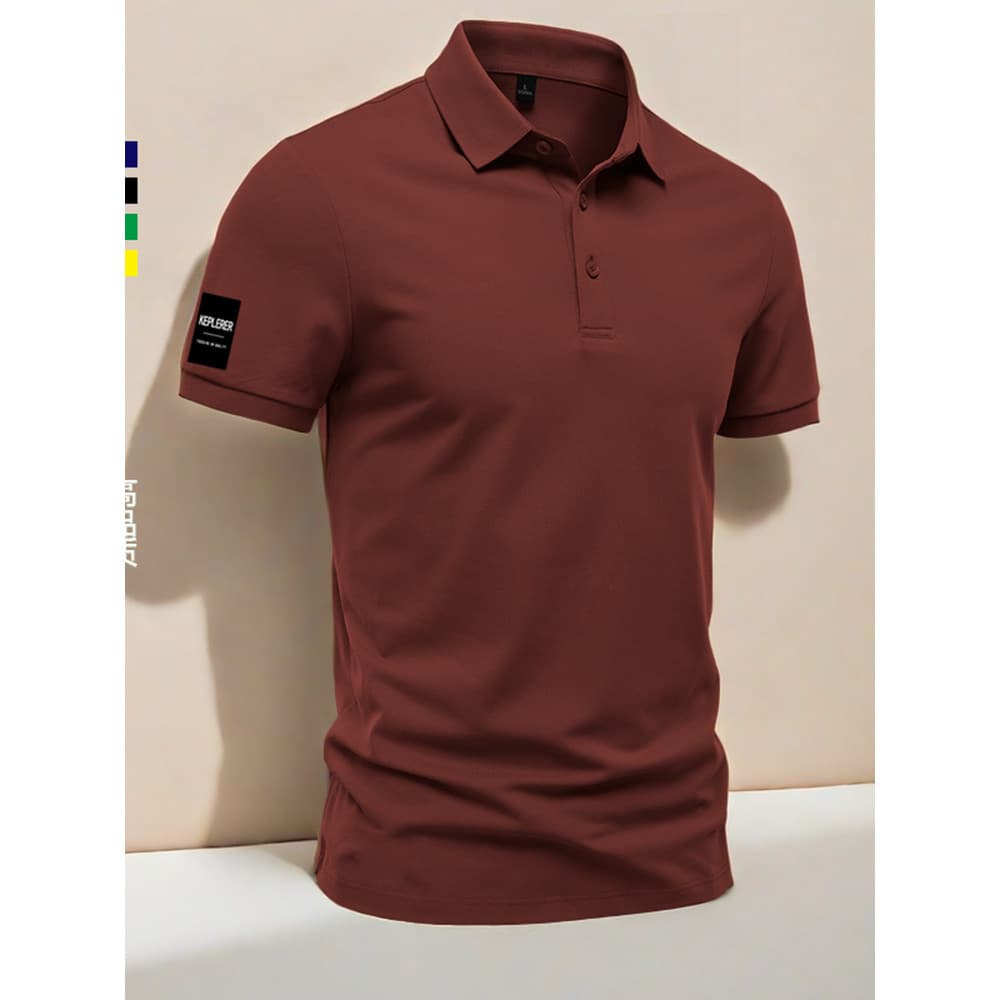 Camisa polo de manga curta de verão estilo masculino plâncton bonito high-End Casual negócios masculino fino-ajuste novo