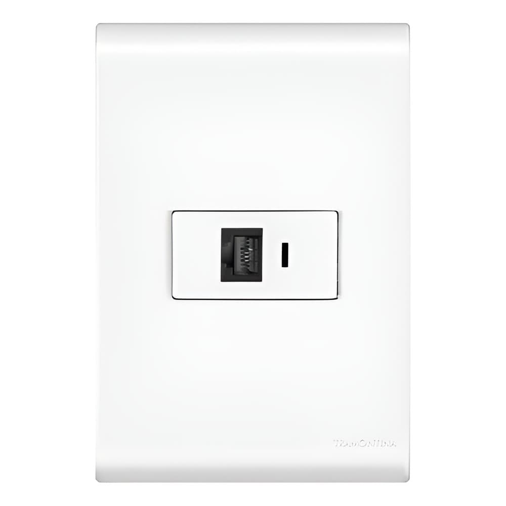 Conjunto 4x2 Com 1 Tomada Rj45 Cat.6 Liz Branco Tramontina