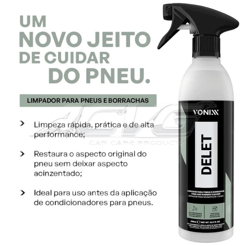 DELET 500ml - VONIXX - LIMPADOR PARA PNEUS E BORRACHA