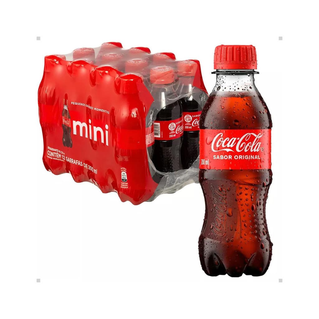 Coca Cola Refrigerante Pack 12 Garrafas 200ml - Envio Imediato