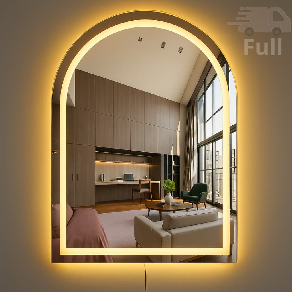 ESPELHO JATEADO 80X50 JANELA COM LED QUENTE E FRIO KIT DE INTALAÇÃO  SALA QUARTO SALÃO ENVIO FULL