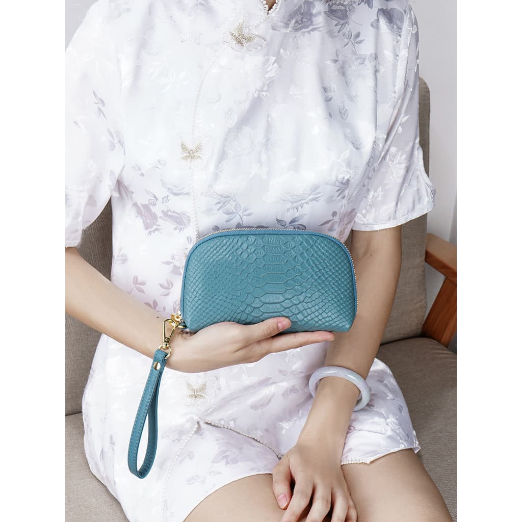 Bolsa de couro genuíno feminina 2026 primavera novo estilo andando celular bolsa pequena de couro padrão de crocodilo bo
