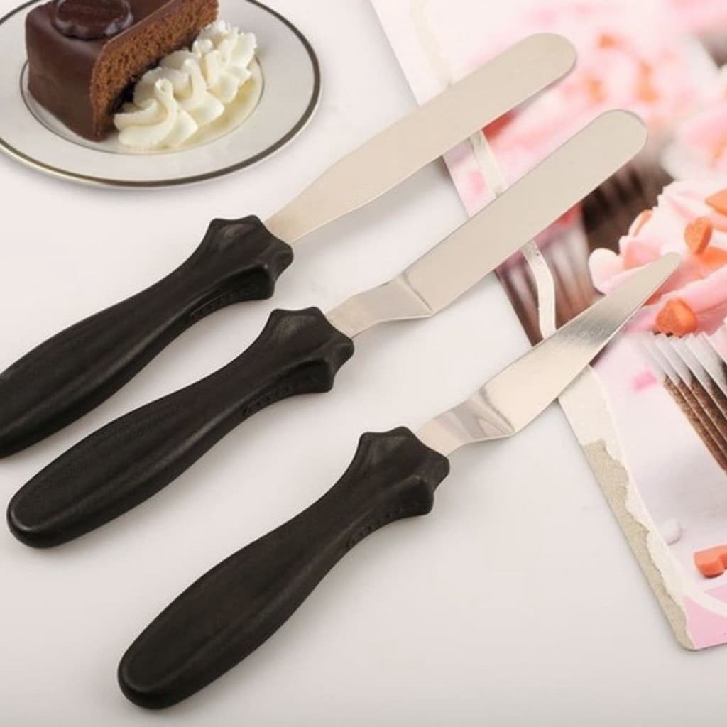 kit 3 espatulas de confeiteiro para bolo e tortas