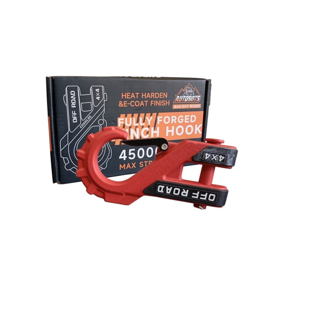 Gancho para Reboque de 3/8 Ultra resistente 20 Toneladas Compatível Cabo de Kevlar e Aço - Vermelho
