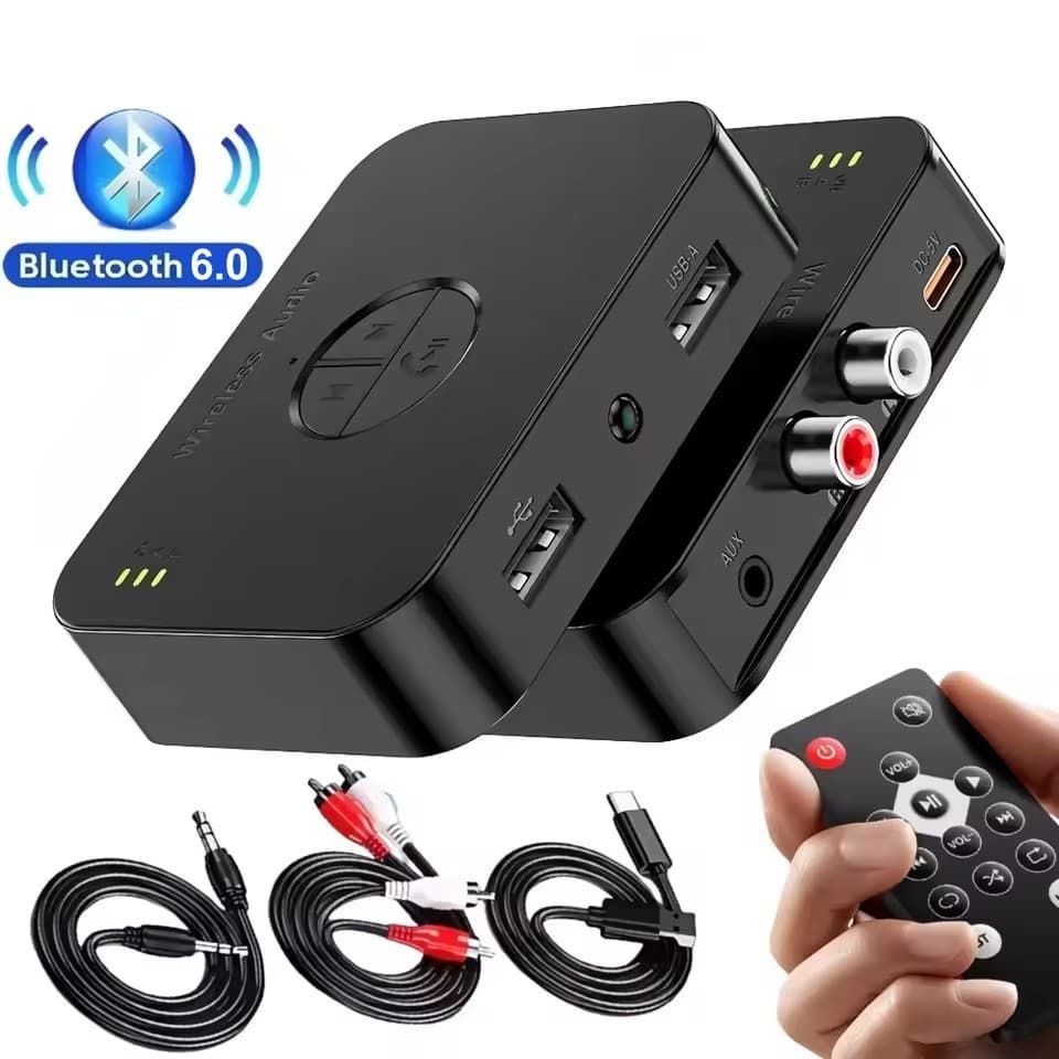 Receptor De Áudio RCA 3,5 Mm AUX USB Estéreo Com Adaptador Sem Fio Para Kit De Alto-falantes De Carro E Amplificador