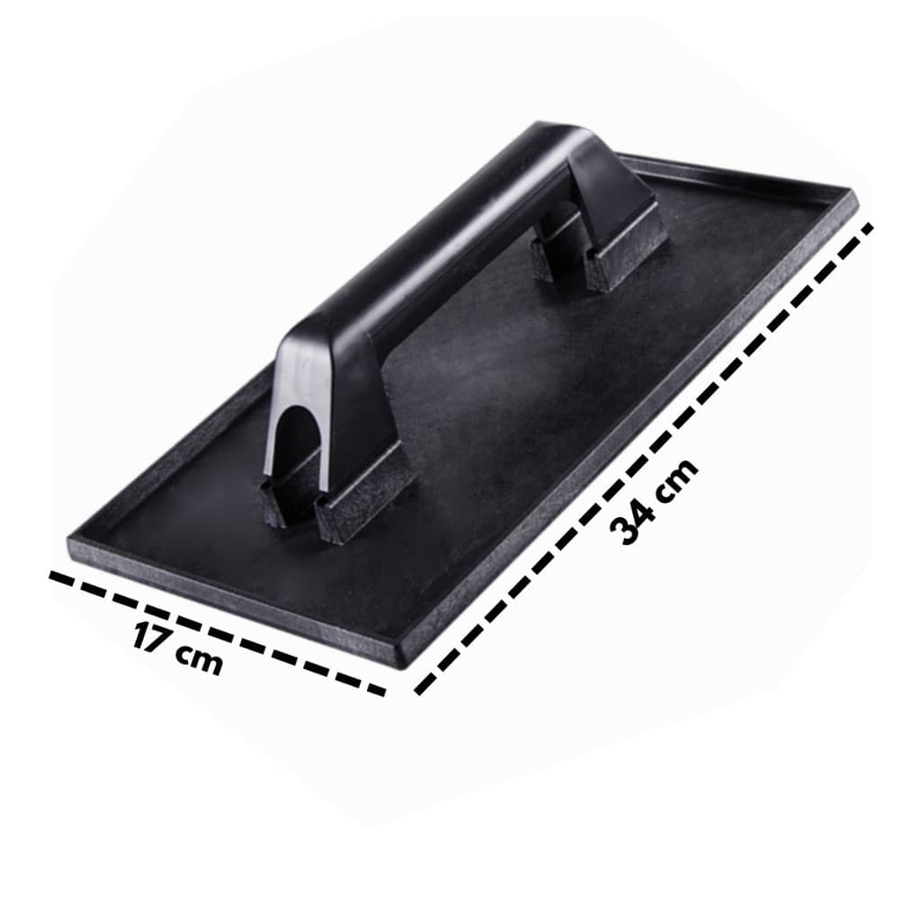 Desempenadeira plástica PVC 17X34 cm Corrugada Preta - VMC PLASTICOS