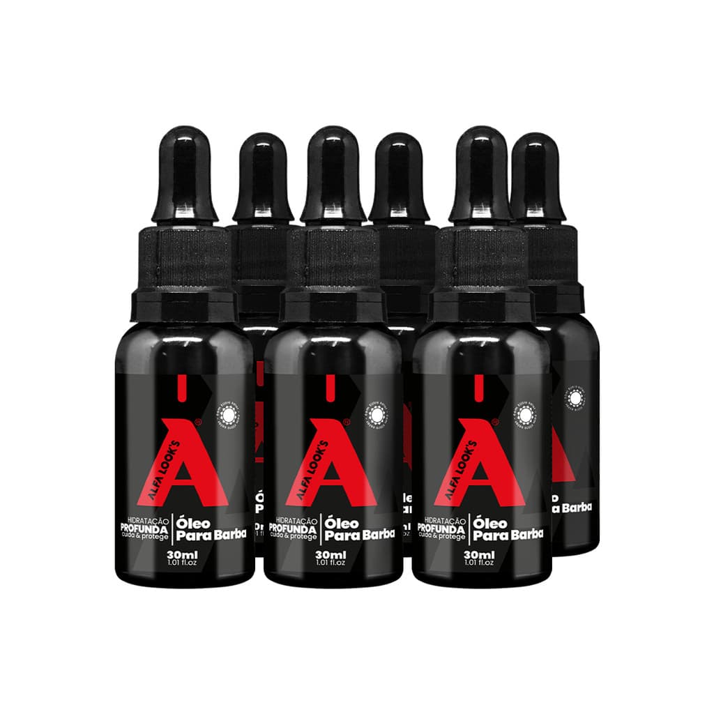 ÓLEO PARA BARBA  30ML ALFA LOOK'S - 6 UNIDADES
