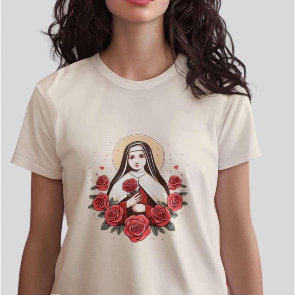 t-shirt catolica santa teresinha | camiseta unissex santa terezinha